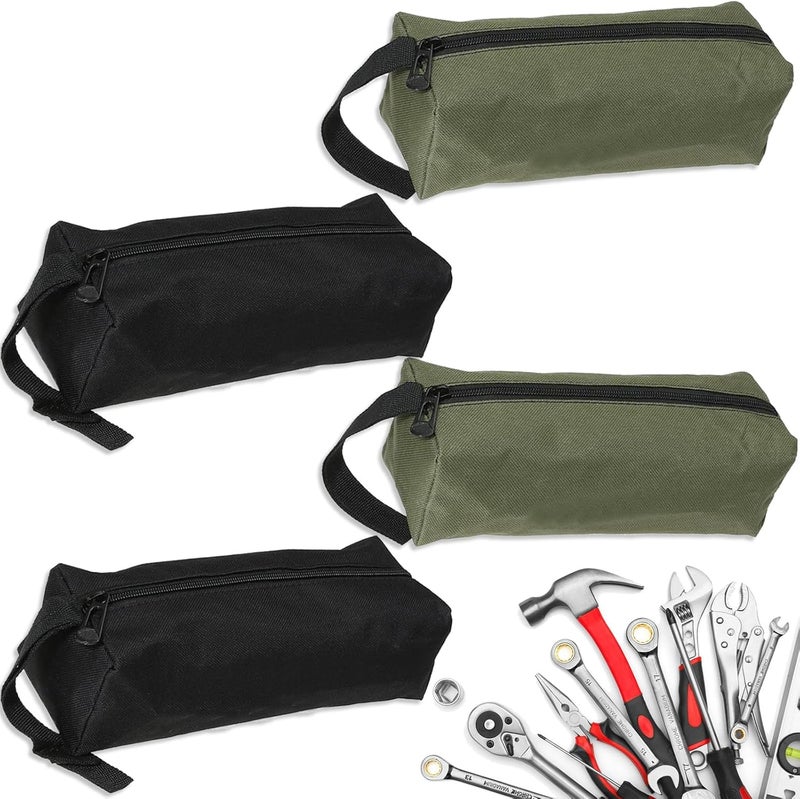 Haikole Tool Pouch Bag 2 Pcs Canvas Tool Pouch,Multi-Purpose Tool Bags, Multi-Purpose Small Zipper Tool Pouchs,Screwdriver Tool Bag Set for Organizer Storage Various Electrician Tools - Image 1